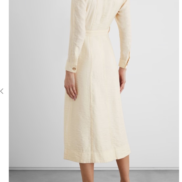 Iris and Ink Midi Crepe Dress in Cream - Picture 4 of 6